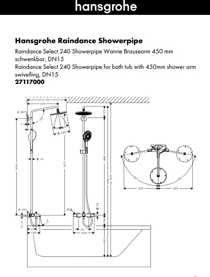 Высота установки душа от пола. Hansgrohe Raindance select 240 Showerpipe 27117000. Смеситель для душа стандарт схема подключения. Высота крепления смесителя для ванны. Монтаж смесителя в душевой чертеж.